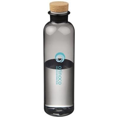 Branded Promotional SPARROW 650 ML TRITAN SPORTS BOTTLE with Cork Lid in Clear Transparent Black Sports Drink Bottle From Concept Incentives.