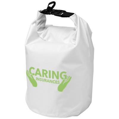 Branded Promotional SURVIVOR 5 LITRE WATERPROOF ROLL-DOWN BAG in White Solid Bag From Concept Incentives.