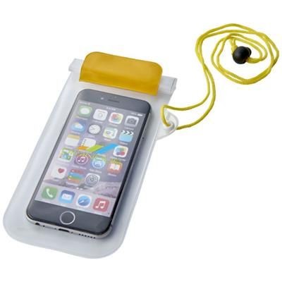 Branded Promotional MAMBO WATERPROOF SMARTPHONE STORAGE POUCH in Yellow Bag From Concept Incentives.