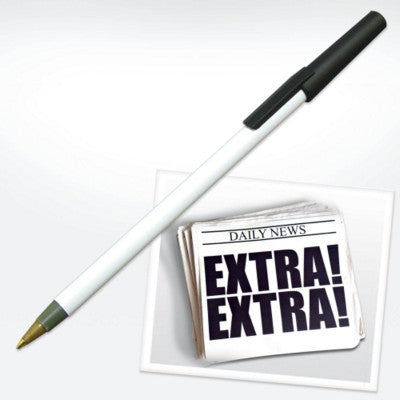 Branded Promotional GREEN & GOOD NEWSPAPER PEN in White Pen From Concept Incentives.