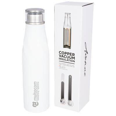 Branded Promotional HUGO 650 ML SEAL-LID COPPER VACUUM THERMAL INSULATED BOTTLE in Black Solid Travel Mug From Concept Incentives.