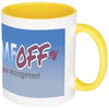 Branded Promotional PIX 330 ML CERAMIC POTTERY SUBLIMATION COLOUR POP MUG in Yellow Mug From Concept Incentives.