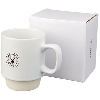 Branded Promotional ARTHUR 420 ML CERAMIC POTTERY MUG in White Solid Mug From Concept Incentives.