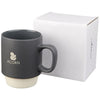 Branded Promotional ARTHUR 420 ML CERAMIC POTTERY MUG in Grey Mug From Concept Incentives.