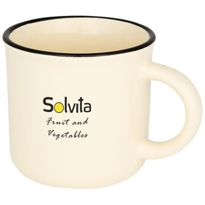 Branded Promotional LAKEVIEW 310 ML CERAMIC POTTERY MUG in Cream Mug From Concept Incentives.