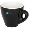 Branded Promotional PERK 80 ML COLOUR CERAMIC POTTERY ESPRESSO MUG in Black Solid Mug From Concept Incentives.