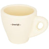 Branded Promotional PERK 80 ML COLOUR CERAMIC POTTERY ESPRESSO MUG in Cream Mug From Concept Incentives.