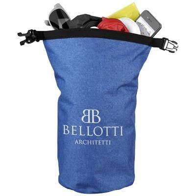 Branded Promotional TRAVELLER 5 LITRE HEATHERED WATERPROOF BAG in Heather Blue Bag From Concept Incentives.