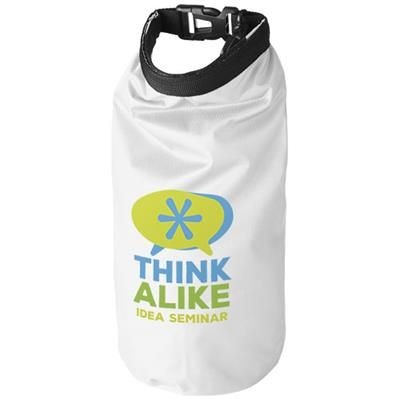 Branded Promotional TOURIST 2 LITRE WATERPROOF BAG with Phone Pouch in White Solid Bag From Concept Incentives.