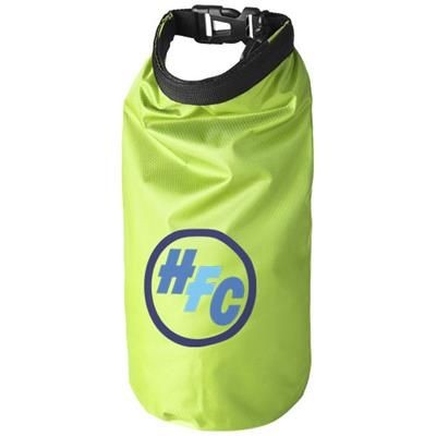Branded Promotional TOURIST 2 LITRE WATERPROOF BAG with Phone Pouch in Lime Bag From Concept Incentives.