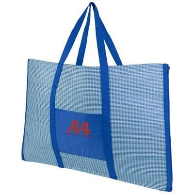 Branded Promotional BONBINI FOLDING BEACH TOTE AND MAT in Royal Blue Beach Bag From Concept Incentives.