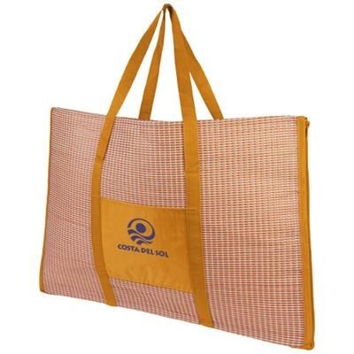 Branded Promotional BONBINI FOLDING BEACH TOTE AND MAT in Orange Beach Bag From Concept Incentives.