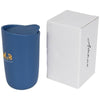 Branded Promotional MYSA 410 ML DOUBLE-WALLED CERAMIC POTTERY TUMBLER in Blue Mug From Concept Incentives.