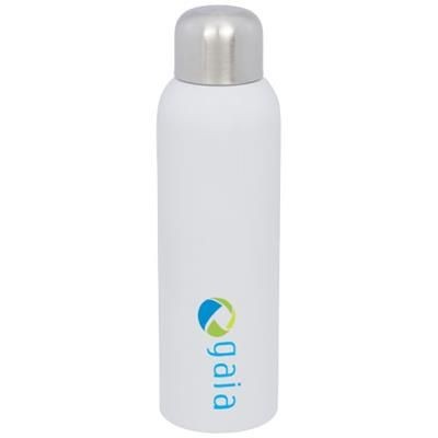 Branded Promotional GUZZLE 820 ML SPORTS BOTTLE in White Solid Sports Drink Bottle From Concept Incentives.