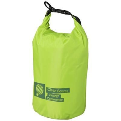 Branded Promotional CAMPER 10 LITRE WATERPROOF BAG in Lime Bag From Concept Incentives.