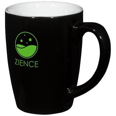 Branded Promotional MENDI 350 ML CERAMIC POTTERY MUG in Black Solid Mug From Concept Incentives.