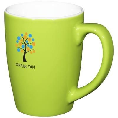 Branded Promotional MENDI 350 ML CERAMIC POTTERY MUG in Lime Mug From Concept Incentives.