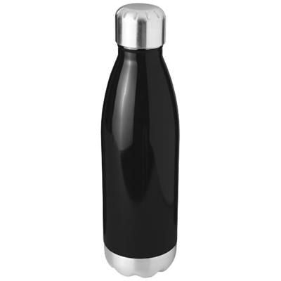 Branded Promotional ARSENAL 510 ML VACUUM THERMAL INSULATED BOTTLE in Black Solid Travel Mug From Concept Incentives.