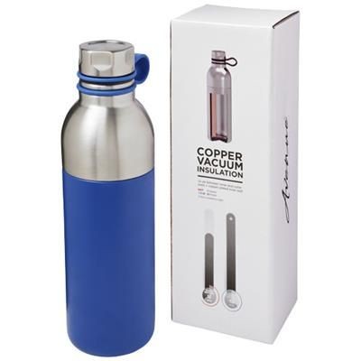 Branded Promotional KOLN 590 ML COPPER VACUUM THERMAL INSULATED SPORTS BOTTLE in Black Solid Sports Drink Bottle From Concept Incentives.