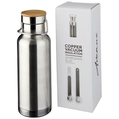 Branded Promotional THOR 480 ML COPPER VACUUM THERMAL INSULATED SPORTS BOTTLE in Black Solid Sports Drink Bottle From Concept Incentives.