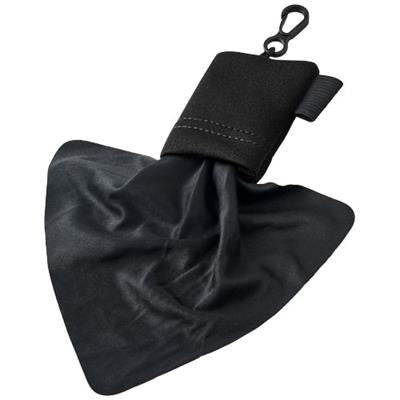 Branded Promotional CLEAR TRANSPARENT MICROFIBRE CLEANING CLOTH in Pouch in Black Solid Technology From Concept Incentives.