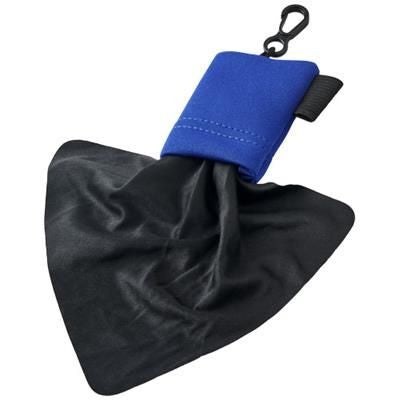 Branded Promotional CLEAR TRANSPARENT MICROFIBRE CLEANING CLOTH in Pouch in Royal Blue Technology From Concept Incentives.