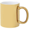 Branded Promotional GLEAM 350 ML CERAMIC POTTERY MUG in Gold Mug From Concept Incentives.