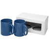 Branded Promotional CERAMIC MUG 2-PIECES GIFT SET in Blue Mug From Concept Incentives.