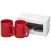 Branded Promotional CERAMIC MUG 2-PIECES GIFT SET in Red Mug From Concept Incentives.