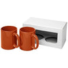 Branded Promotional CERAMIC MUG 2-PIECES GIFT SET in Orange Mug From Concept Incentives.