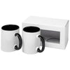 Branded Promotional CERAMIC SUBLIMATION MUG 2-PIECES GIFT SET in Black Solid Mug From Concept Incentives.
