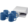 Branded Promotional CERAMIC MUG 4-PIECES GIFT SET in Blue Mug From Concept Incentives.