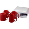 Branded Promotional CERAMIC MUG 4-PIECES GIFT SET in Red Mug From Concept Incentives.