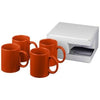 Branded Promotional CERAMIC MUG 4-PIECES GIFT SET in Orange Mug From Concept Incentives.