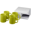 Branded Promotional CERAMIC MUG 4-PIECES GIFT SET in Lime Mug From Concept Incentives.