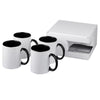 Branded Promotional CERAMIC SUBLIMATION MUG 4-PIECES GIFT SET in Black Solid Mug From Concept Incentives.