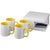 Branded Promotional CERAMIC SUBLIMATION MUG 4-PIECES GIFT SET in Yellow Mug From Concept Incentives.
