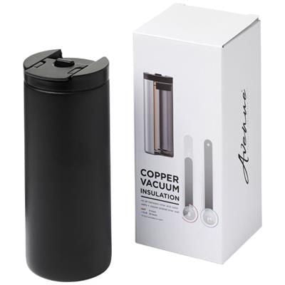 Branded Promotional LEBOU 360 ML COPPER VACUUM THERMAL INSULATED TUMBLER in Black Solid Sports Drink Bottle From Concept Incentives.
