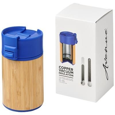 Branded Promotional ARCA 200 ML LEAK-PROOF COPPER VACUUM BAMBOO TUMBLER in Royal Blue Sports Drink Bottle From Concept Incentives.