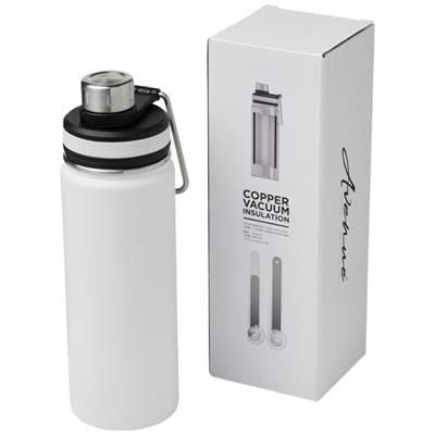 Branded Promotional GESSI 590 ML COPPER VACUUM THERMAL INSULATED SPORTS BOTTLE in White Solid Sports Drink Bottle From Concept Incentives.