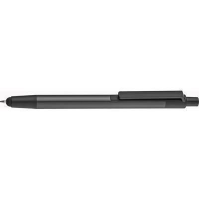 Branded Promotional ALUMINIUM METAL BALL PEN in Anthracite Grey Pen From Concept Incentives.