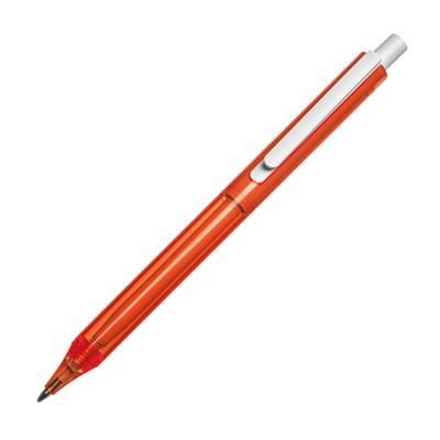 Branded Promotional CLEAR TRANSPARENT PLASTIC BALL PEN in Red Pen From Concept Incentives.