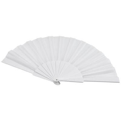Branded Promotional MAESTRAL FOLDING HANDFAN in Paper Box in White Solid Technology From Concept Incentives.