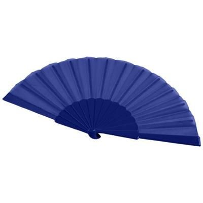 Branded Promotional MAESTRAL FOLDING HANDFAN in Paper Box in Royal Blue Technology From Concept Incentives.