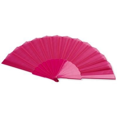 Branded Promotional MAESTRAL FOLDING HANDFAN in Paper Box in Magenta Technology From Concept Incentives.