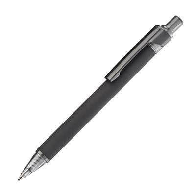 Branded Promotional RUBBER BALL PEN in Black Pen From Concept Incentives.