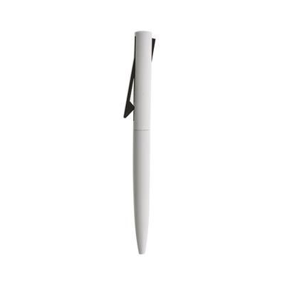 Branded Promotional CLICK BALL PEN MATT FINISH in White & Black Pen From Concept Incentives.