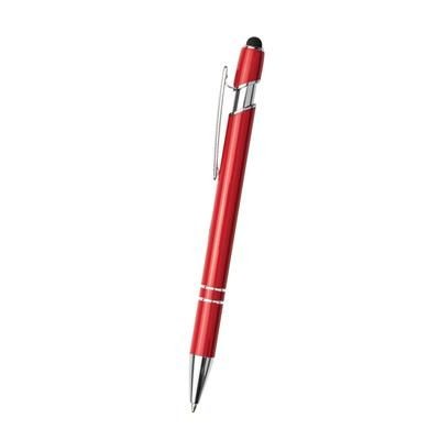 Branded Promotional SATIN STYLUS BALL PEN in Red-silver Pen From Concept Incentives.