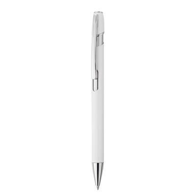 Branded Promotional JUPITER BALL PEN in White & Silver Pen From Concept Incentives.