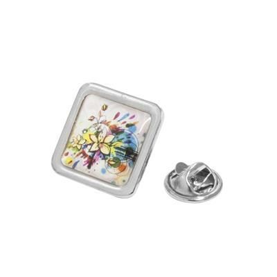 Branded Promotional SMALL SQUARE LAPEL PIN Badge From Concept Incentives.